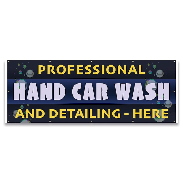 Professional Car Wash and Detailing Here Banner Concession Stand Food Truck Single Sided
